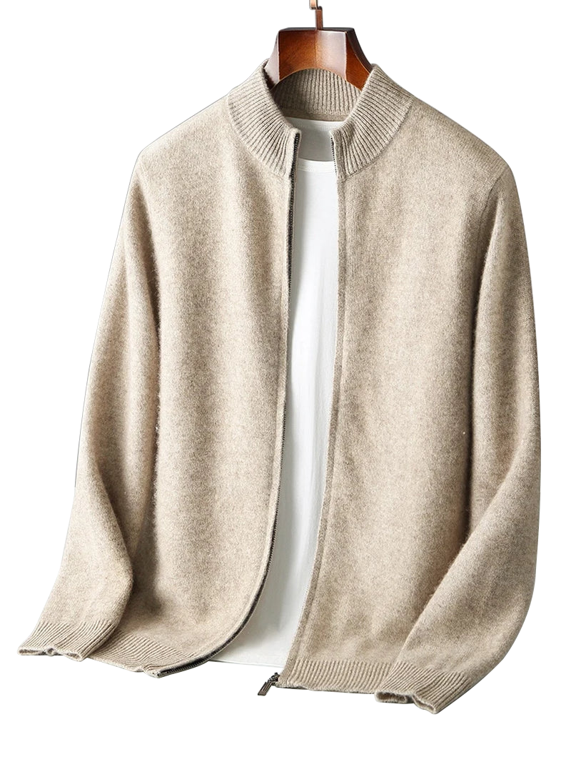 Cashmere Zipper Cardigan